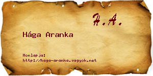 Hága Aranka névjegykártya